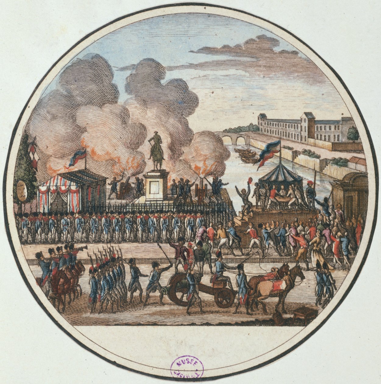 Vaarassa olevan maan julistaminen 22. heinäkuuta 1792, n. 1794-1802 (kaiverrus) tekijältä Pierre Gabriel Berthault