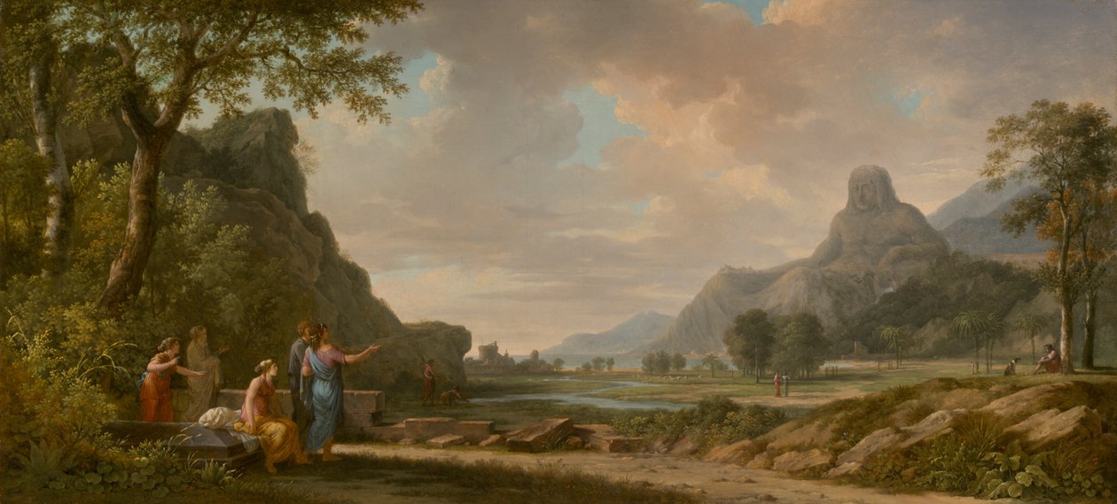 Aleksanteri Suuren muistomerkiksi kaiverrettu Athos-vuori tekijältä Pierre-Henri de Valenciennes