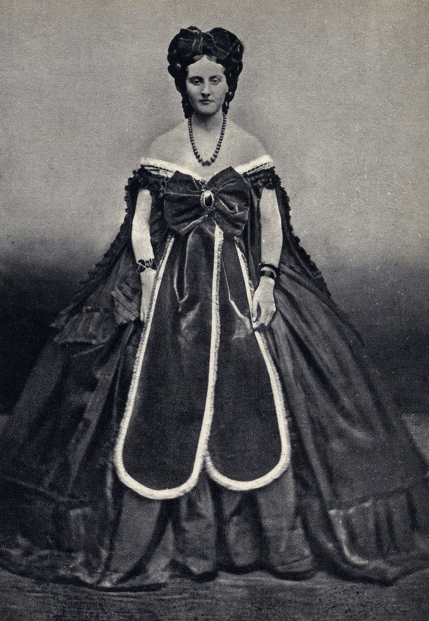 Muotokuva "puolimaailmallisesta", Piersonin Castiglionesta. Valokuvaus, 1800-luvun loppu, tekijältä Pierre Louis Pierson