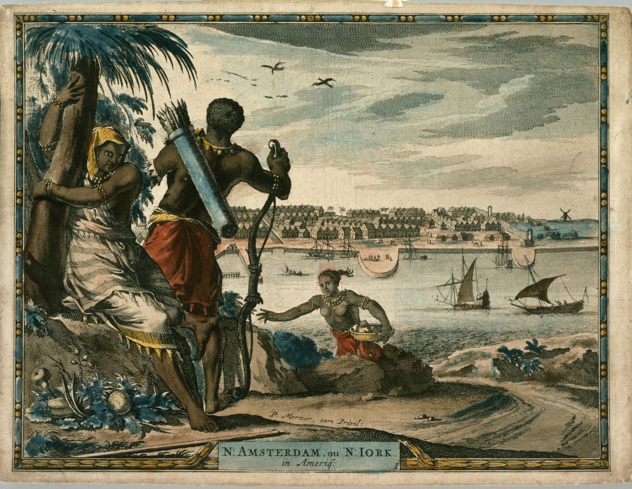 N. Amsterdam, ou N Iork in Ameriq., ca. 1700 (käsinvärinen kaiverrus) tekijältä Pierre  Mortier