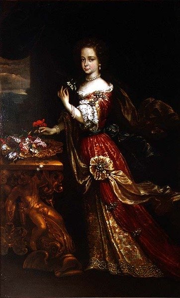 Naisen muotokuva, mahdollisesti Henrietta Anne, Orleansin herttuatar (1644-70), Charles I tytär tekijältä Pierre (circle of) Mignard