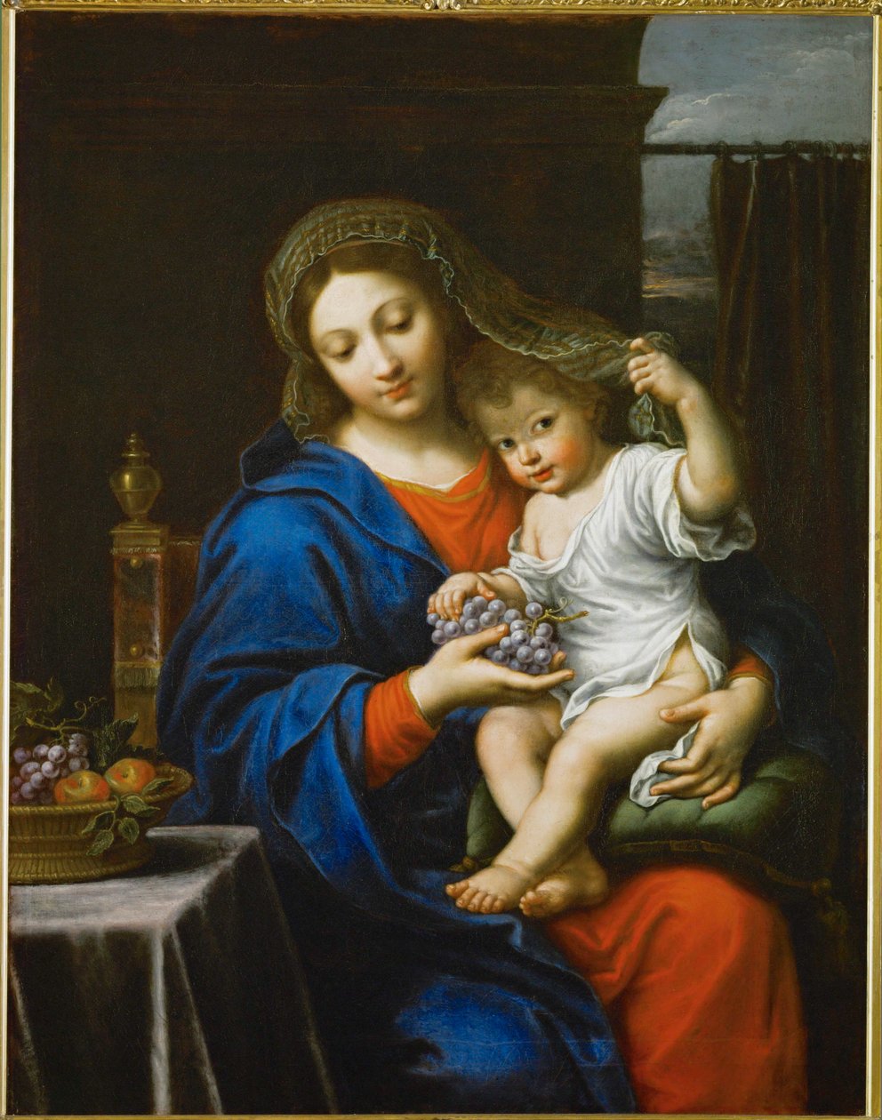 La vierge a la grappe - Madonna viinirypäleiden kanssa ... tekijältä Pierre (follower of) Mignard