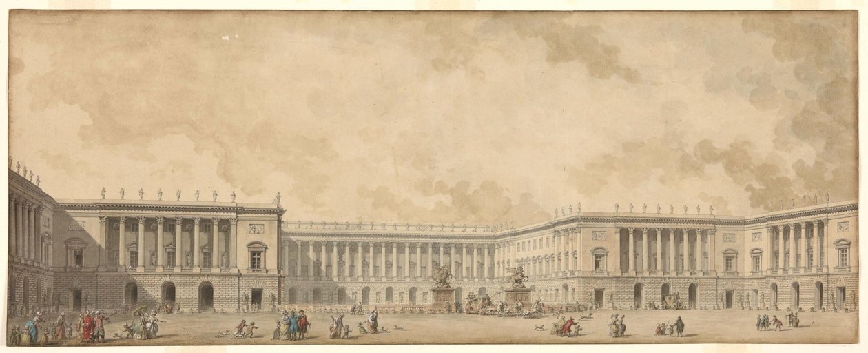 Ensimmäinen Versaillesin palatsin jälleenrakennusprojekti esiteltiin kuningas Ludvig XVI:lle, n. 1785. tekijältä Pierre Adrien Paris