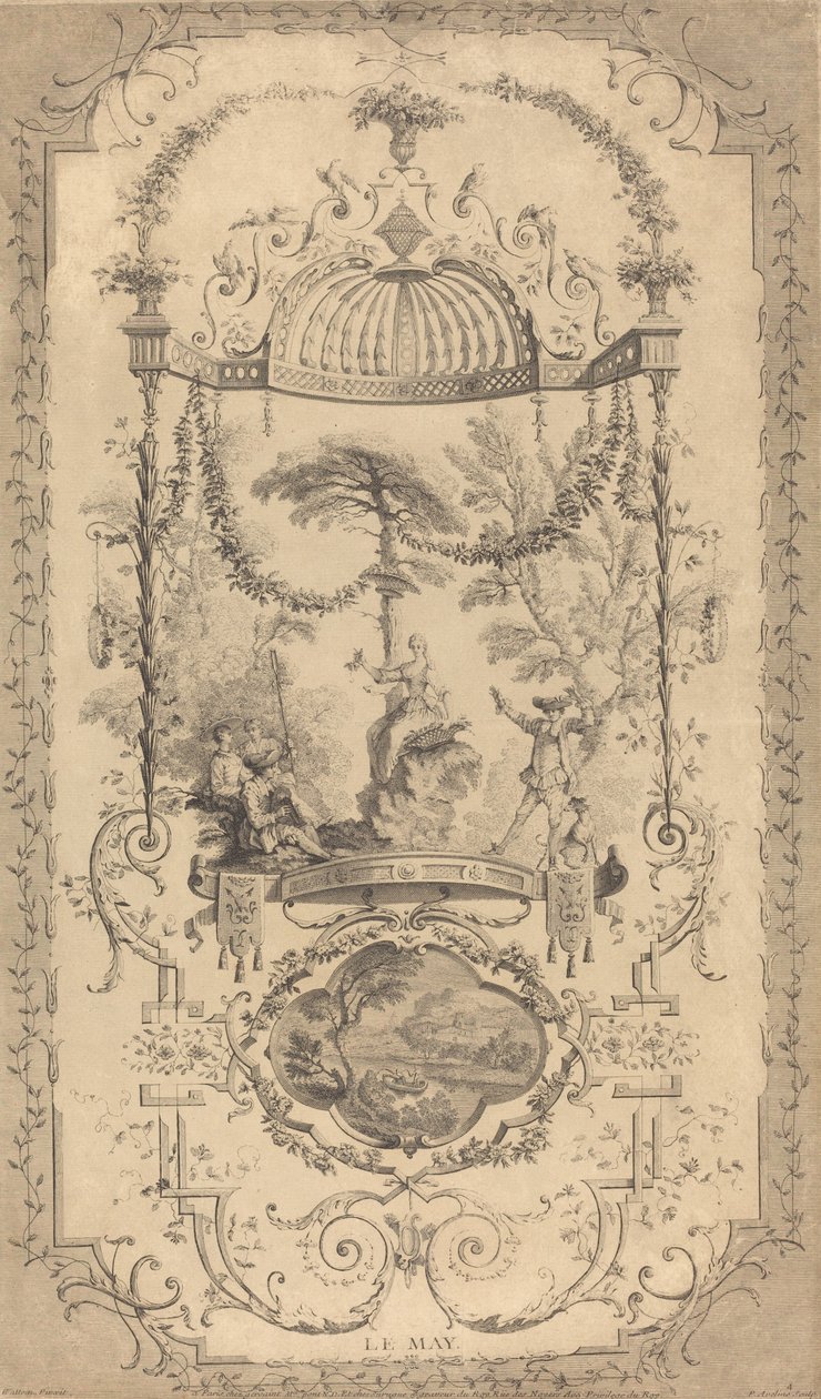 LeMay tekijältä Pierre Alexandre Aveline after Antoine Watteau