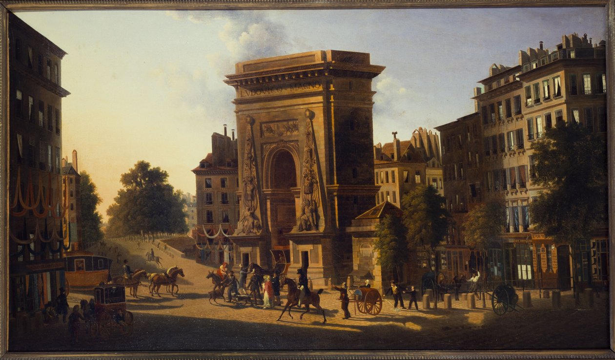 La Porte Saint-Denis, 2. kaupunginosa, vuosina 1810-1830 (öljy kankaalle) tekijältä Pierre Alexandre Pau de Saint Martin
