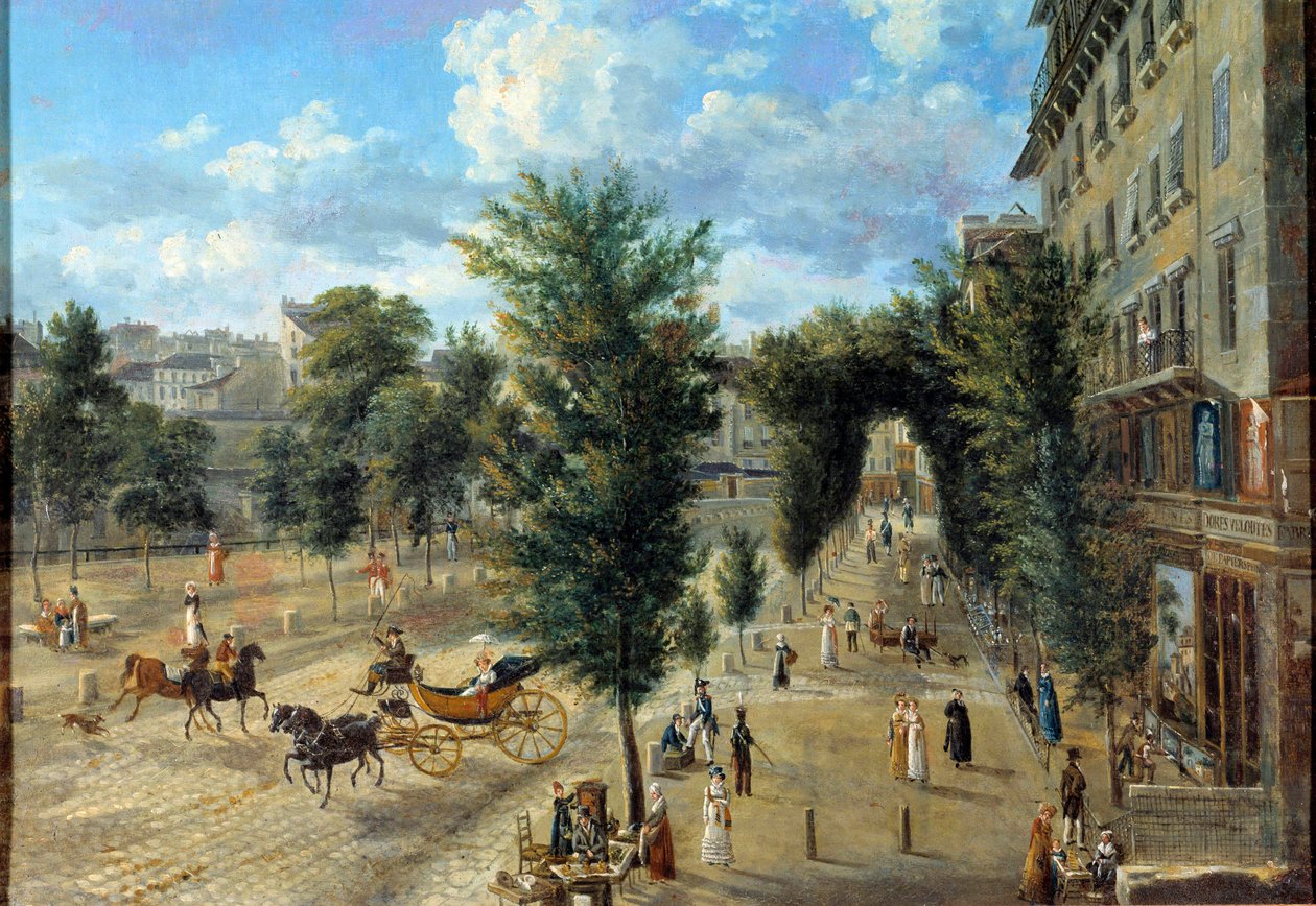 Boulevard des Capucines ja vallin alempi katu. Pierre Alexandre Pau de Saint Martinin maalaus (1800-luku) tekijältä Pierre Alexandre Pau de Saint Martin