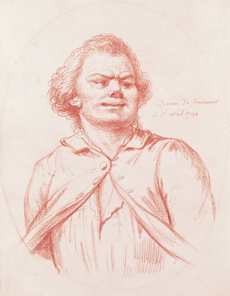 Danton johti teloitukseensa, 1794 (punainen liitu paperilla) tekijältä Pierre Alexandre Wille