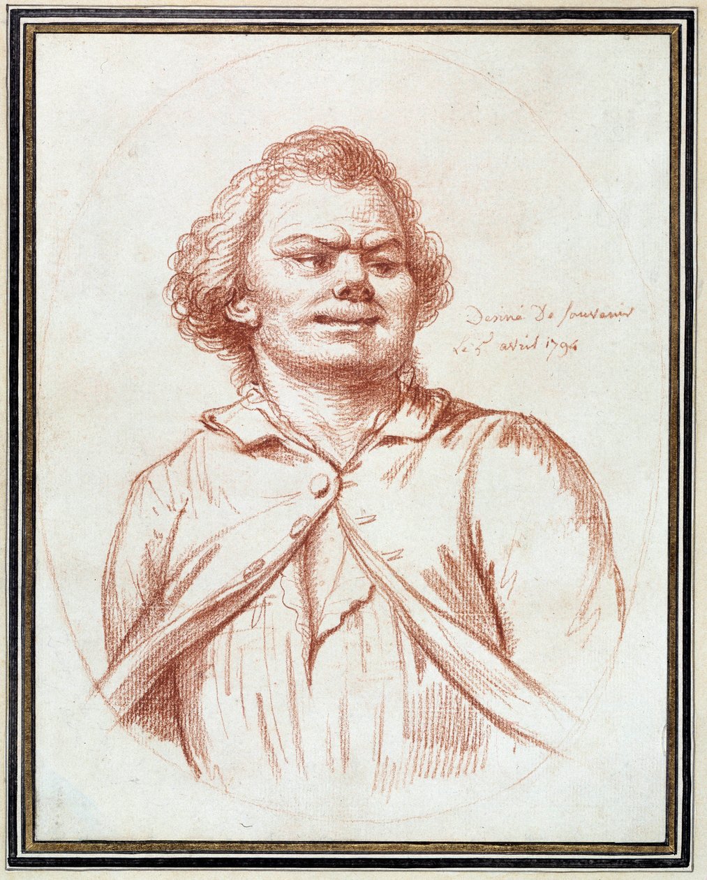 Ranskan vallankumous: "" muotokuva Georges Jacques Dantonista (1759-1794) johtaa piinaan" Pierre Willen (1748-1821) a la sanguinen piirtäminen tekijältä Pierre Alexandre Wille