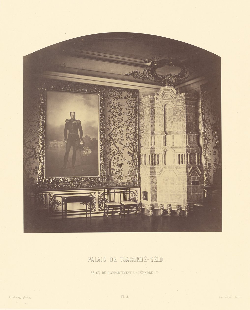 Tsarskoe-Selon palatsi, Aleksanteri I:n asunnon salonki tekijältä Pierre Ambrose Richebourg