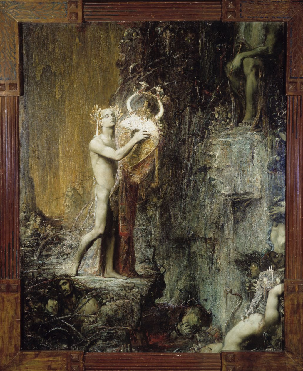 Orphee aux Hell Kuvitus Monteverdin oopperalle "Orfeo". tekijältä Pierre Amedee Marcel Beronneau