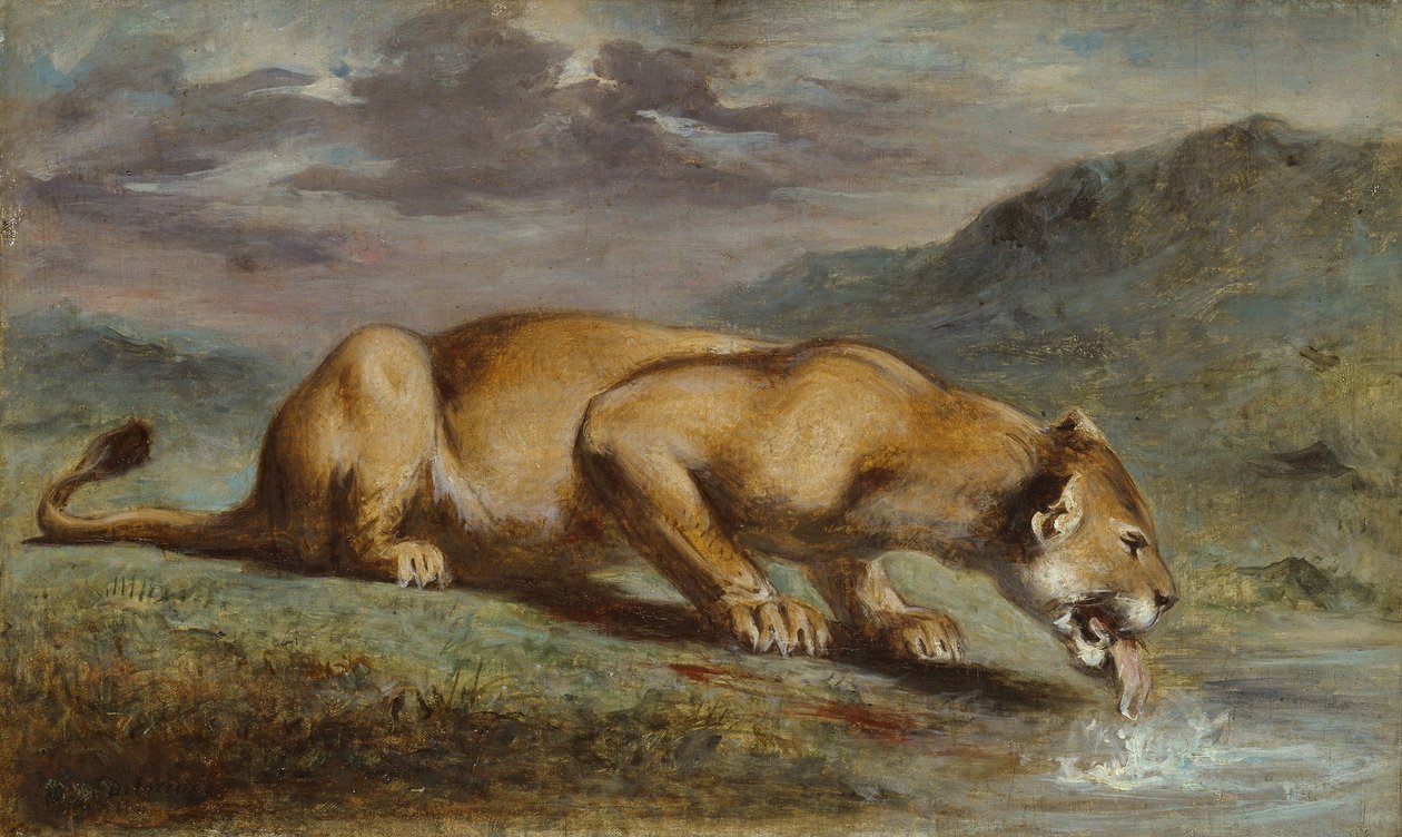 Haavoittunut leijona, 1840-50 tekijältä Pierre Andrieu