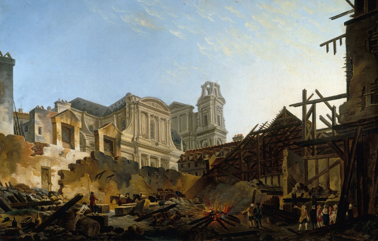Foire Saint-Germain tulipalon jälkeen 16.–17. maaliskuuta 1762, 1762. tekijältä Pierre Antoine Demachy