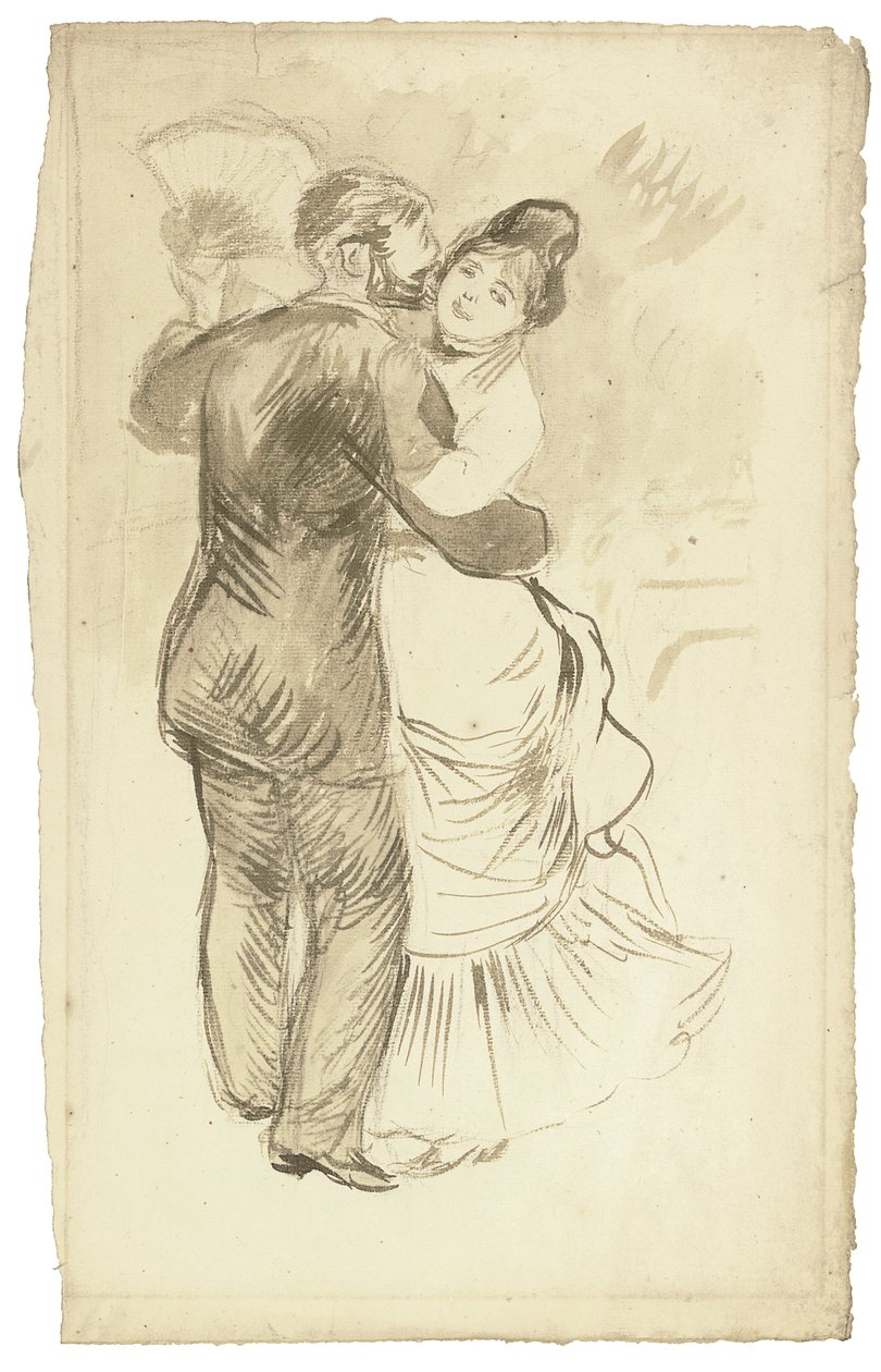 Tutkimus "Tanssia maaseudulla", 1883 tekijältä Pierre Auguste Renoir