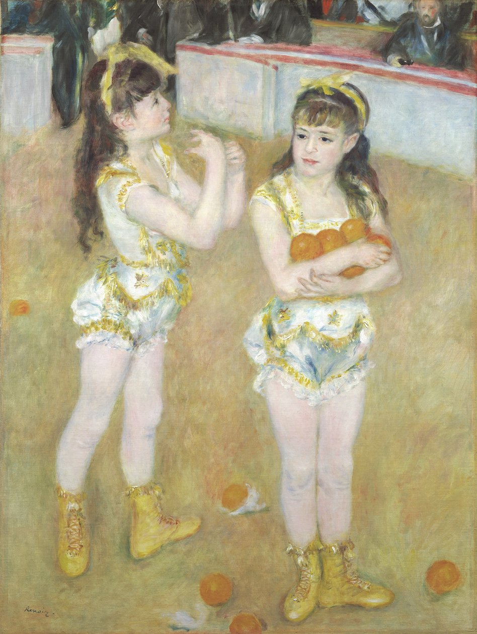 Akrobaatit Cirque Fernando, Francisca ja Angelina Wartenberg, 1879 tekijältä Pierre Auguste Renoir