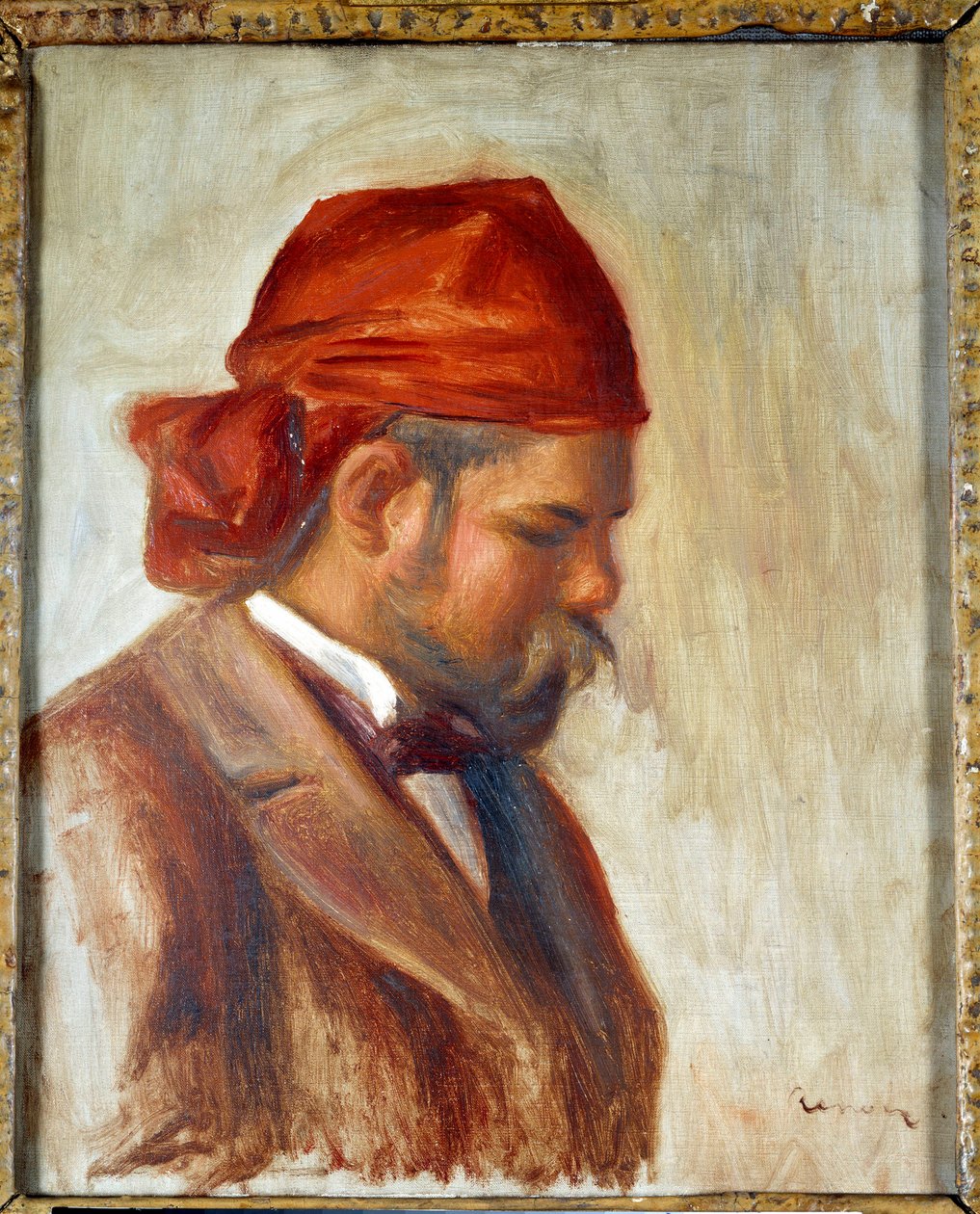 Ambroise Vollard (1868-1939) punaisella huivilla, maalausten kauppias, Pierre Auguste Renoir (1841-1919), noin 1899 tekijältä Pierre Auguste Renoir