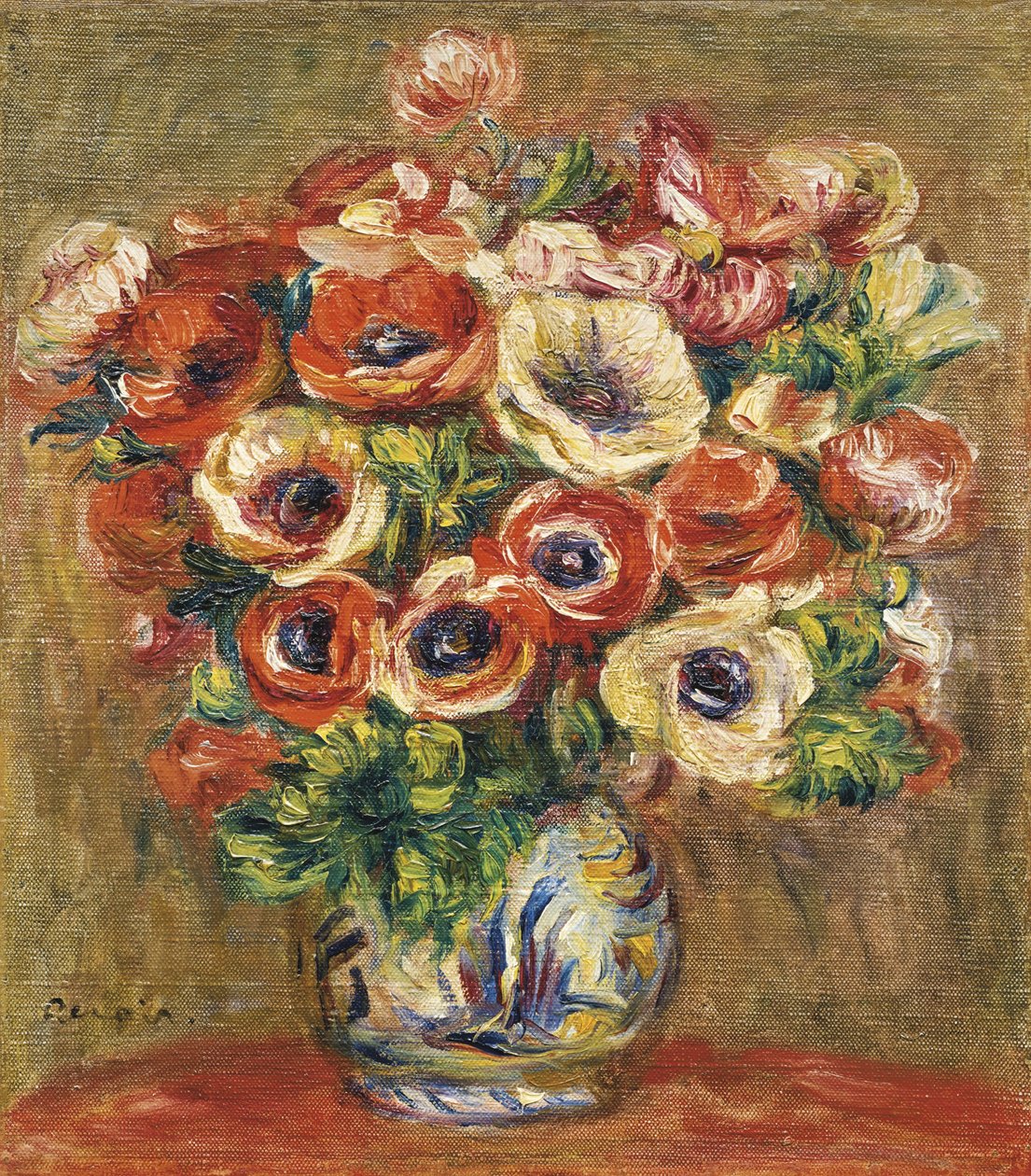 Anemones maljakossa, n. 1915 tekijältä Pierre Auguste Renoir