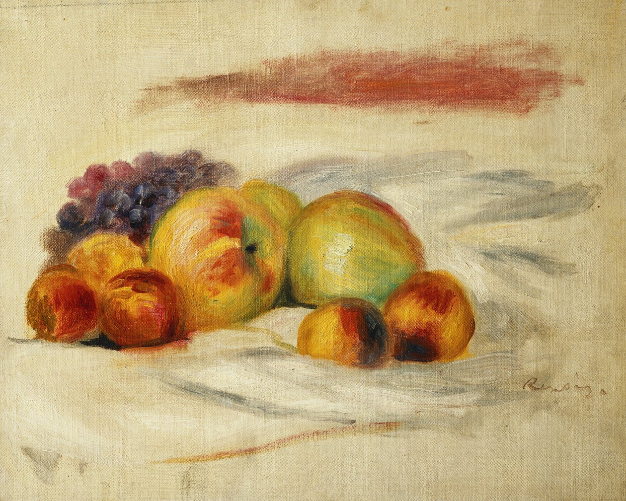 Omenat ja viinirypäleet; Omenat ja viinirypäleet, c. 1910 tekijältä Pierre Auguste Renoir
