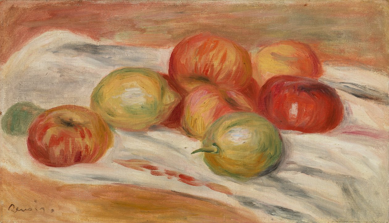 Omenat ja sitruunat kankaalla tekijältä Pierre Auguste Renoir