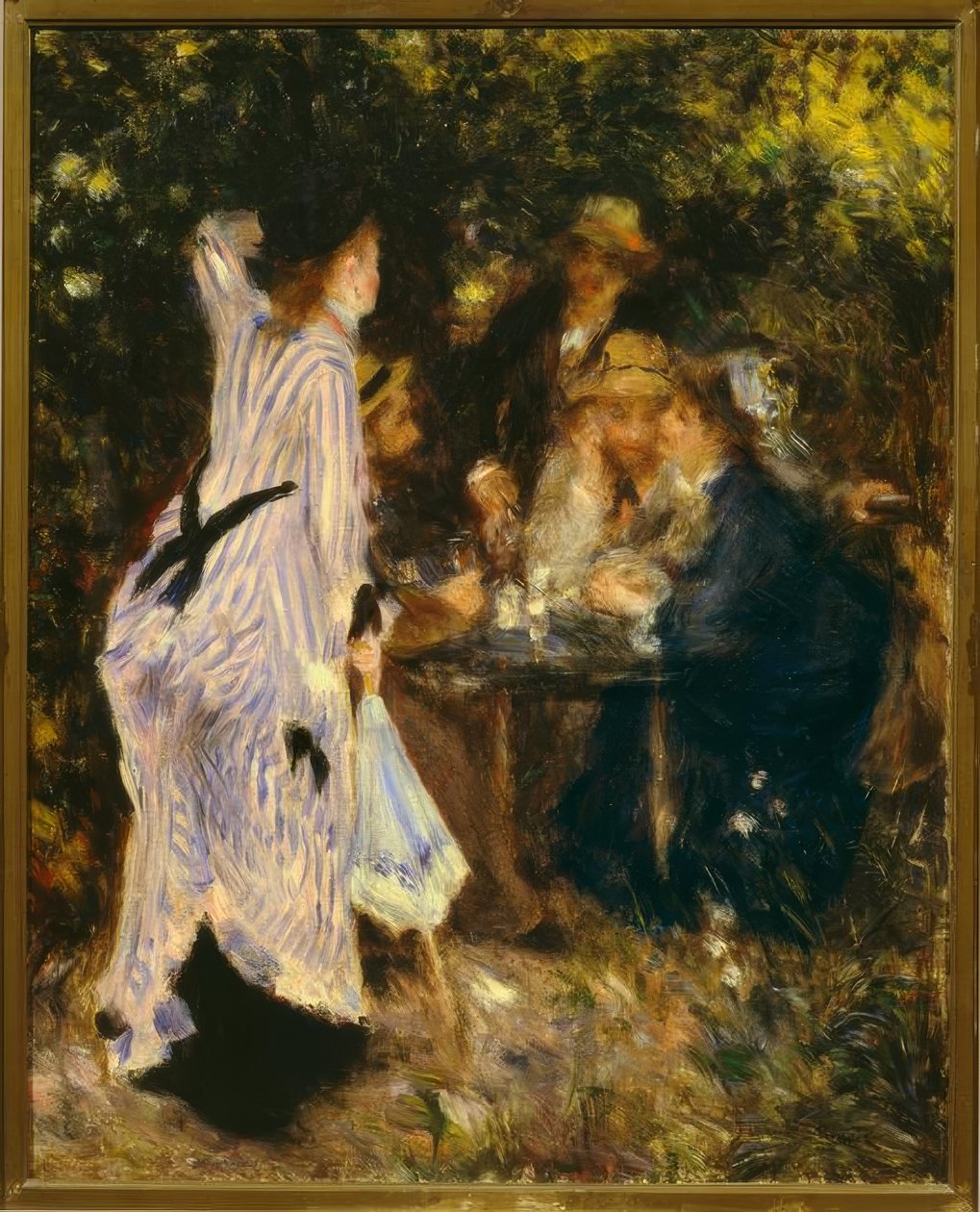 Puutarhassa (lehteen alla, Moulin de la Galette) tekijältä Pierre Auguste Renoir