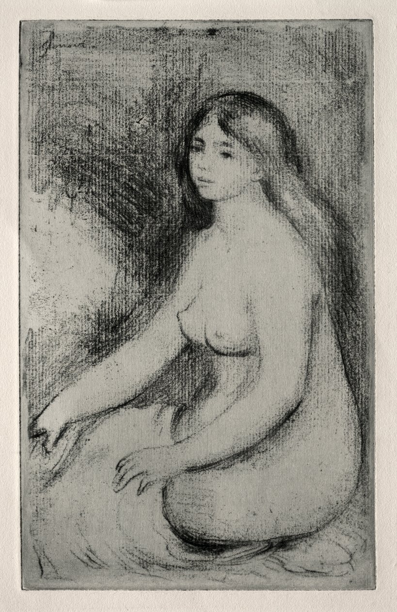 istuva uimari tekijältä Pierre Auguste Renoir