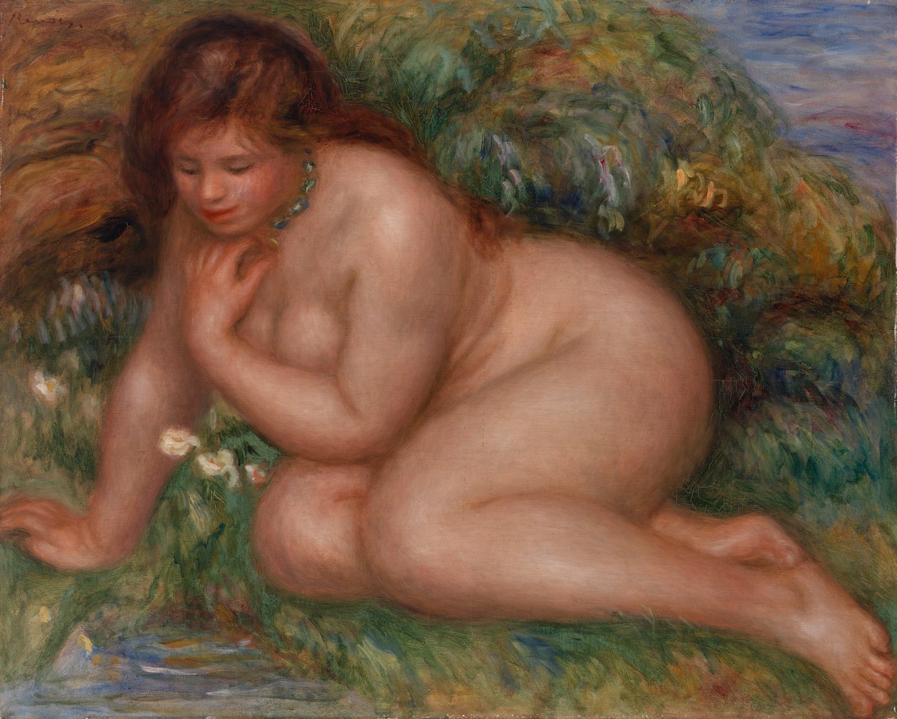 Uimari katselee itseään vedessä tekijältä Pierre Auguste Renoir