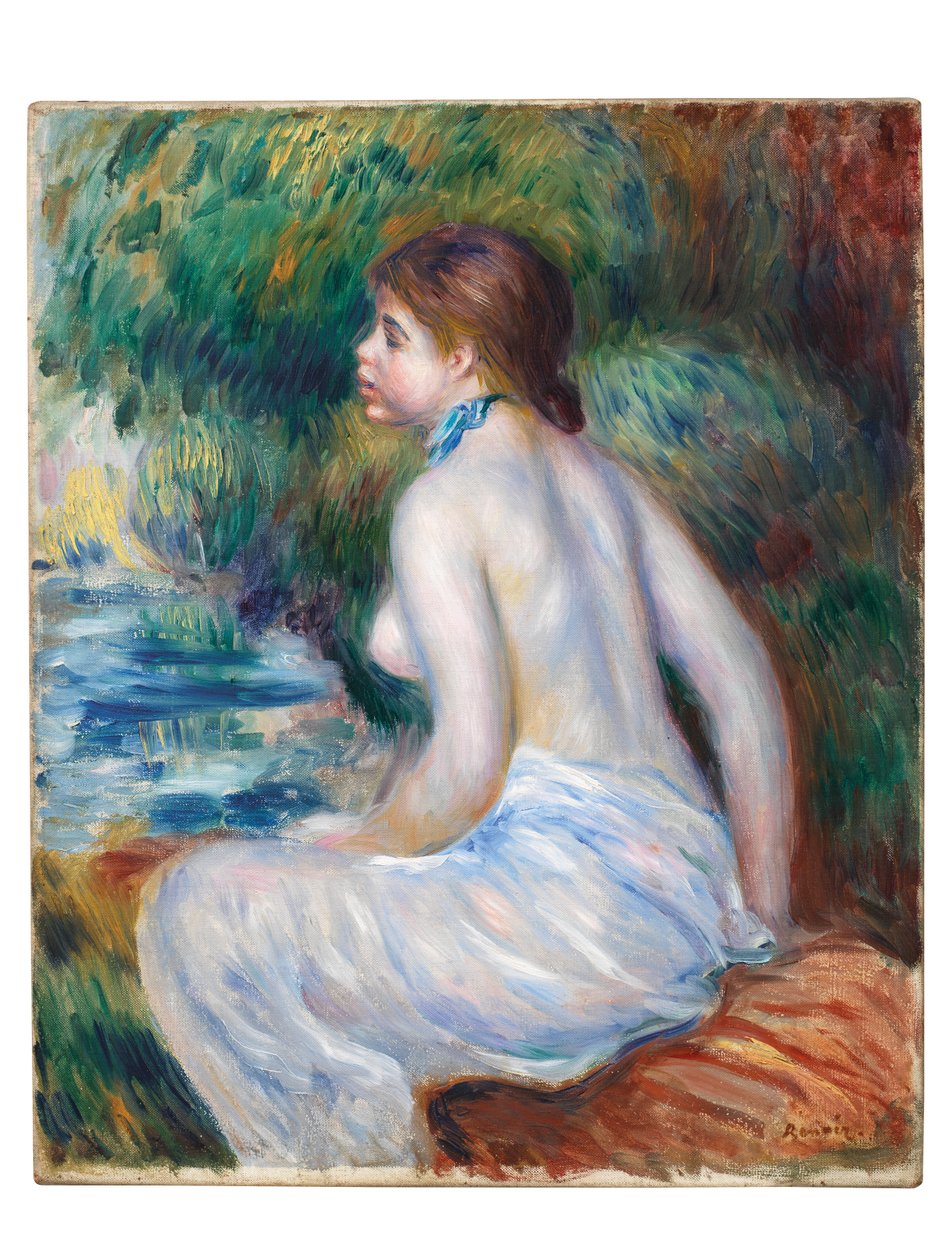 Kylpejä istuu, 1890 tekijältä Pierre Auguste Renoir