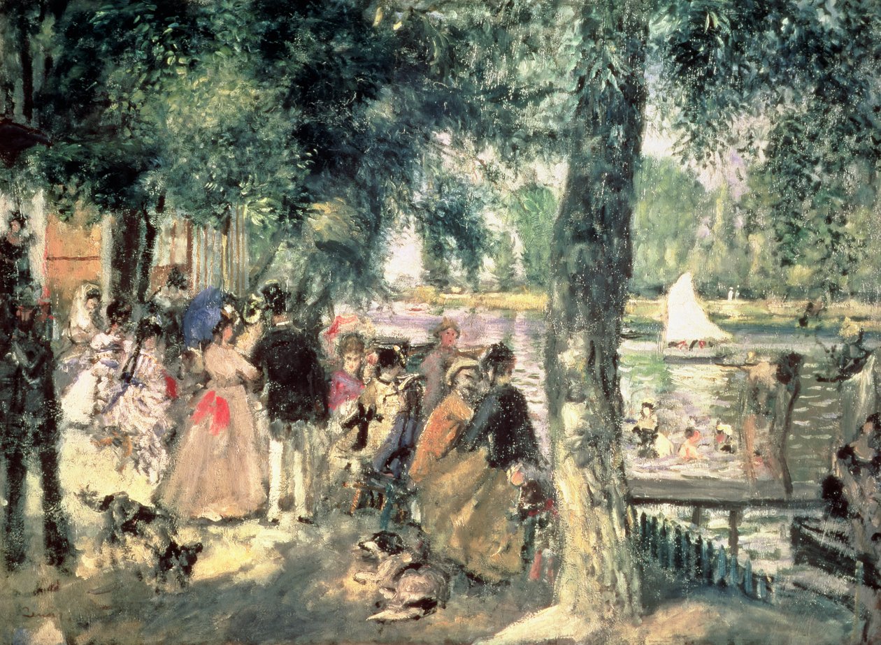 Uiminen Seinen tai La Grenouillere, n. 1869 (öljy kankaalle) tekijältä Pierre Auguste Renoir