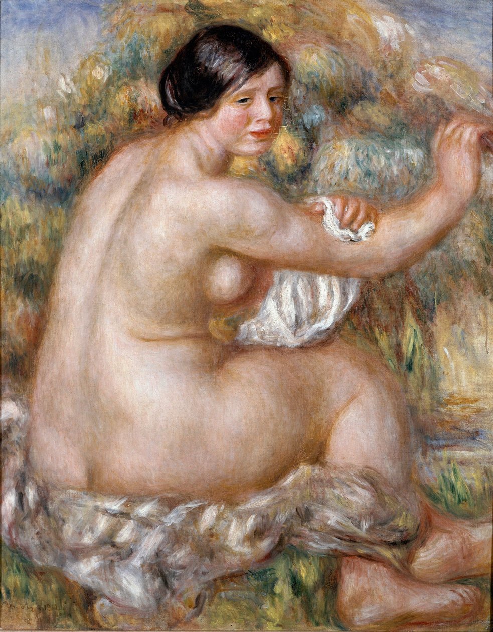 Iso alaston istuminen. Pierre Auguste RENOIRin (1841-1919) maalaus tekijältä Pierre Auguste Renoir