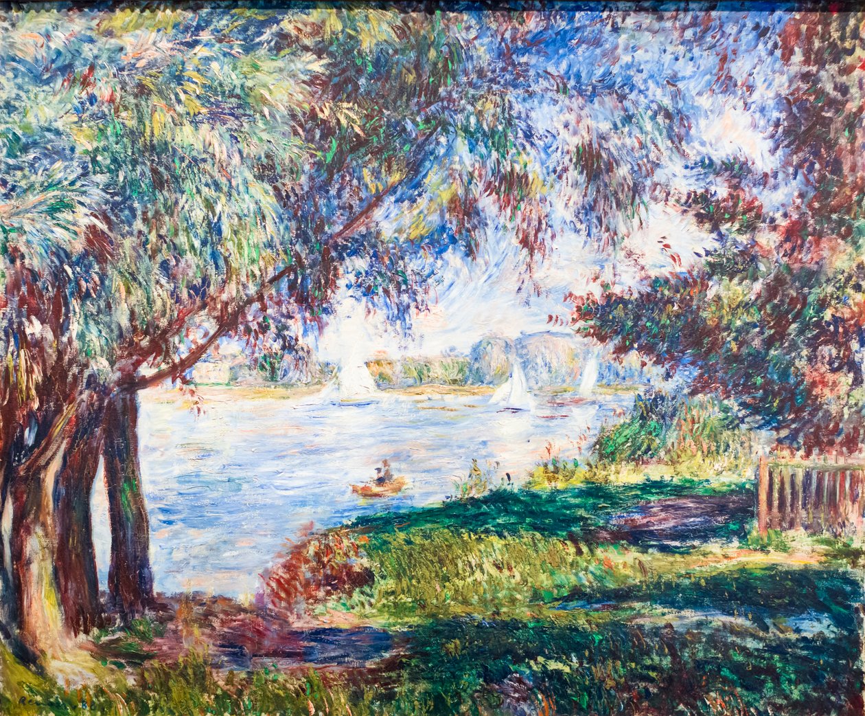 Bougival, c. 1888 (öljy kankaalle) tekijältä Pierre Auguste Renoir