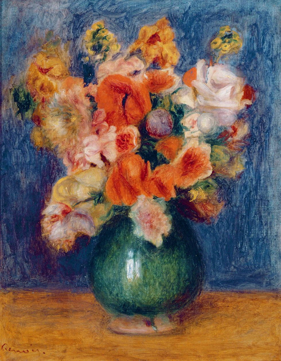 Kukkakimppu, n. 1900 (öljy kankaalle) tekijältä Pierre Auguste Renoir