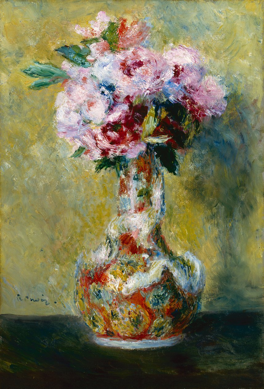 ""Kukkakimppu japanilaisessa maljakossa"" (japonismi) Pierre Auguste Renoirin (1841-1919) maalaus 1878 Indianapolis Museum of Art Yhdysvallat tekijältä Pierre Auguste Renoir