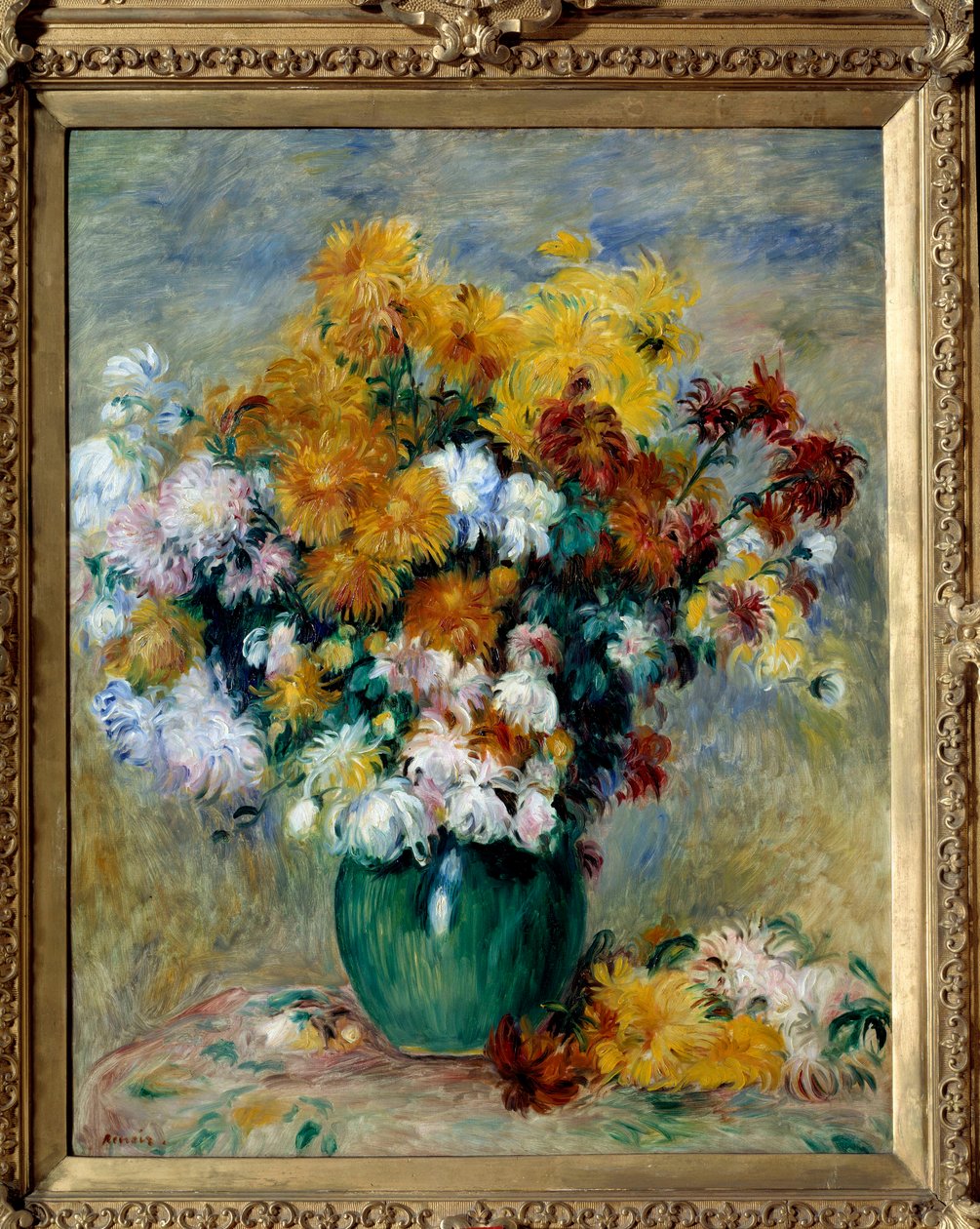Kimppu krysanteemeja. Pierre Auguste Renoirin (1841-1919) maalaus tekijältä Pierre Auguste Renoir
