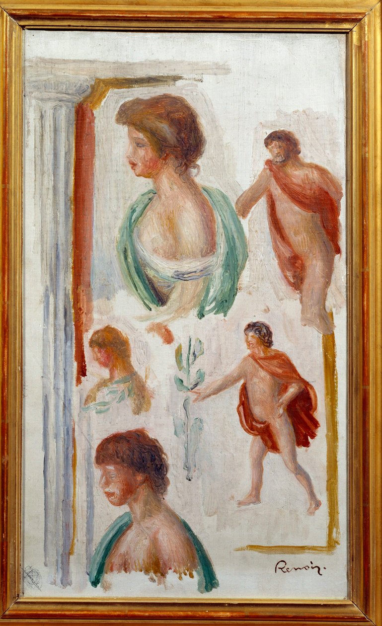 Pierre Auguste Renoirin antiikin tragedian akvarellihahmot tekijältä Pierre Auguste Renoir