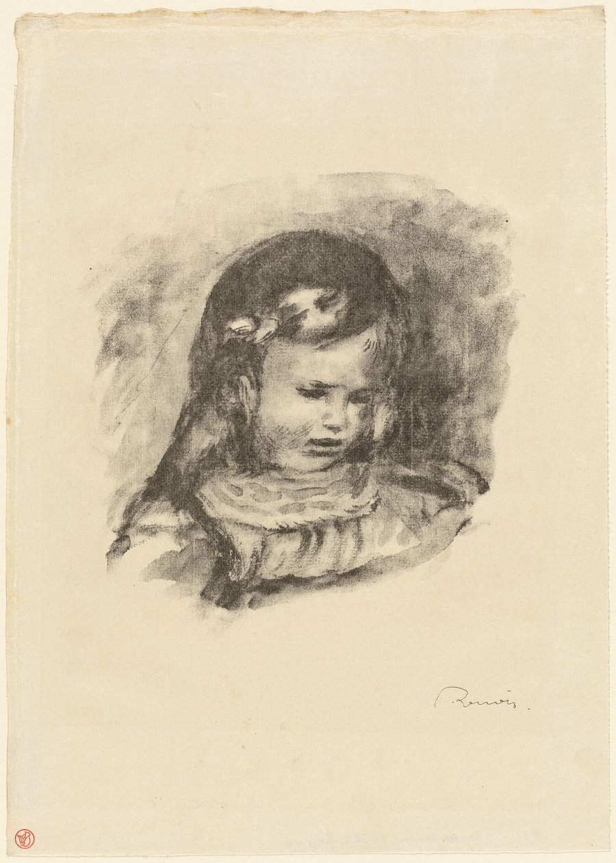 Claude Renoir, pää alhaalla tekijältä Pierre Auguste Renoir