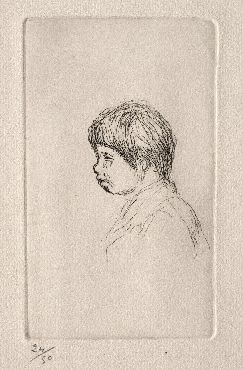 Claude Renoir profiilissa. tekijältä Pierre Auguste Renoir