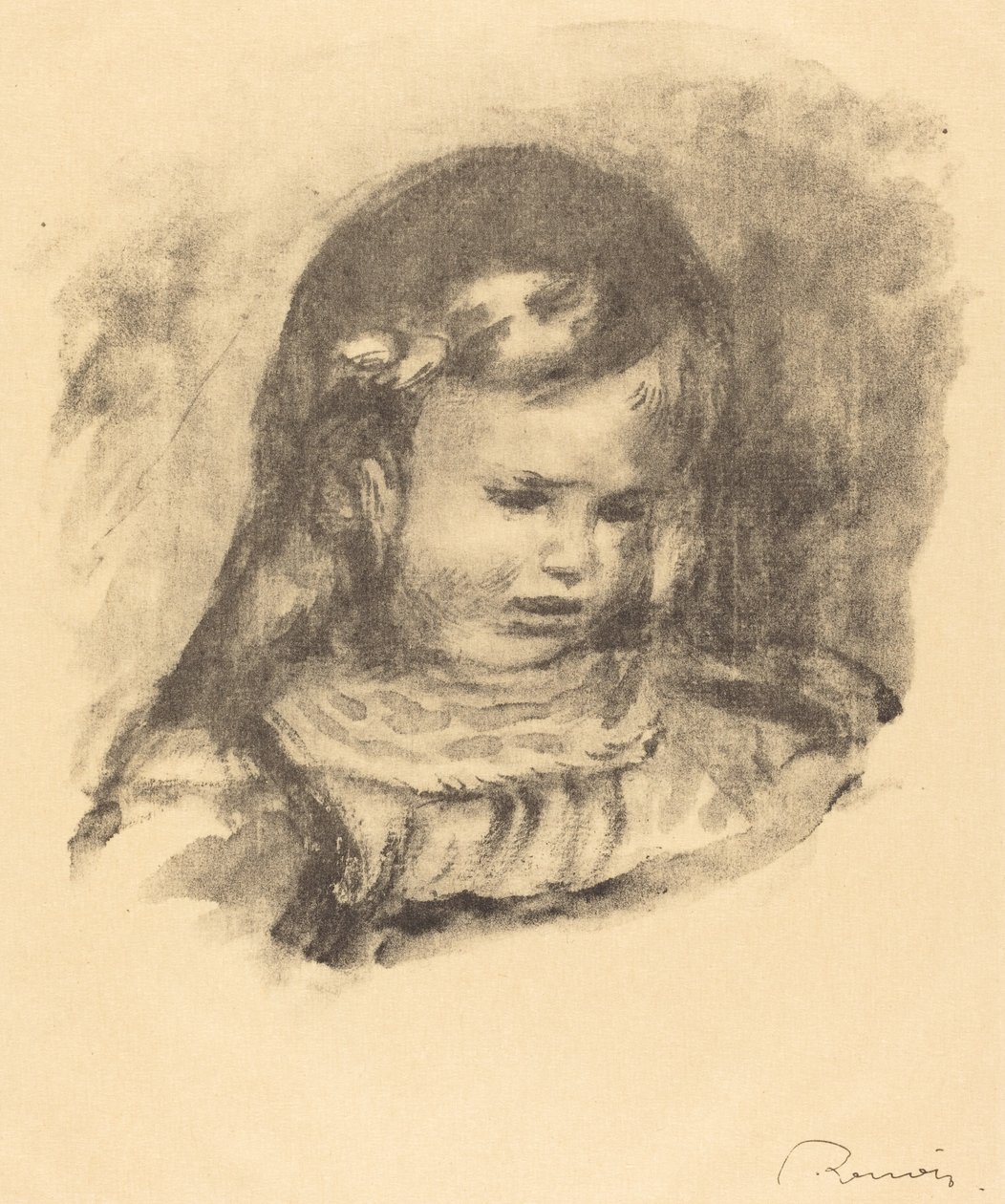 Claude Renoir, pää alhaalla Claude Renoir, pää alhaalla, 1904. tekijältä Pierre Auguste Renoir