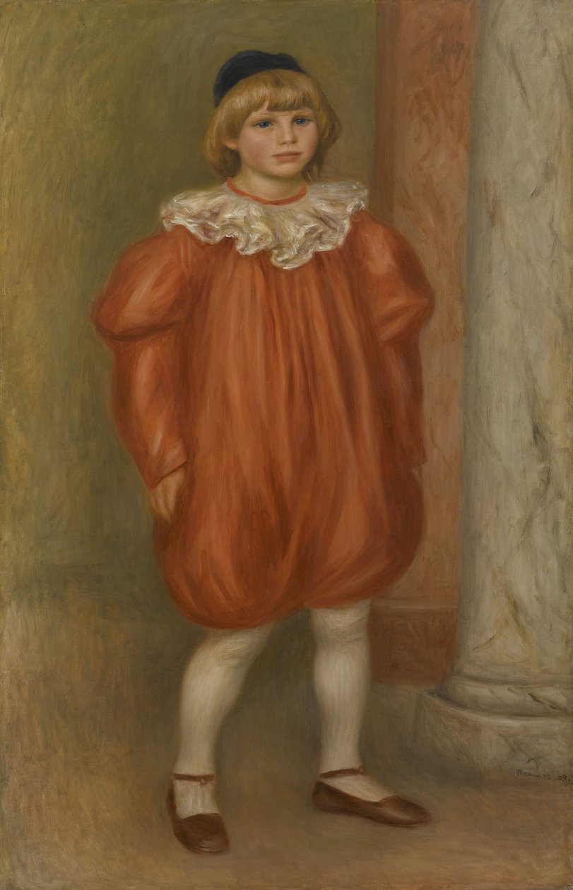 Claude Renoir klovniasussa, 1909 tekijältä Pierre Auguste Renoir