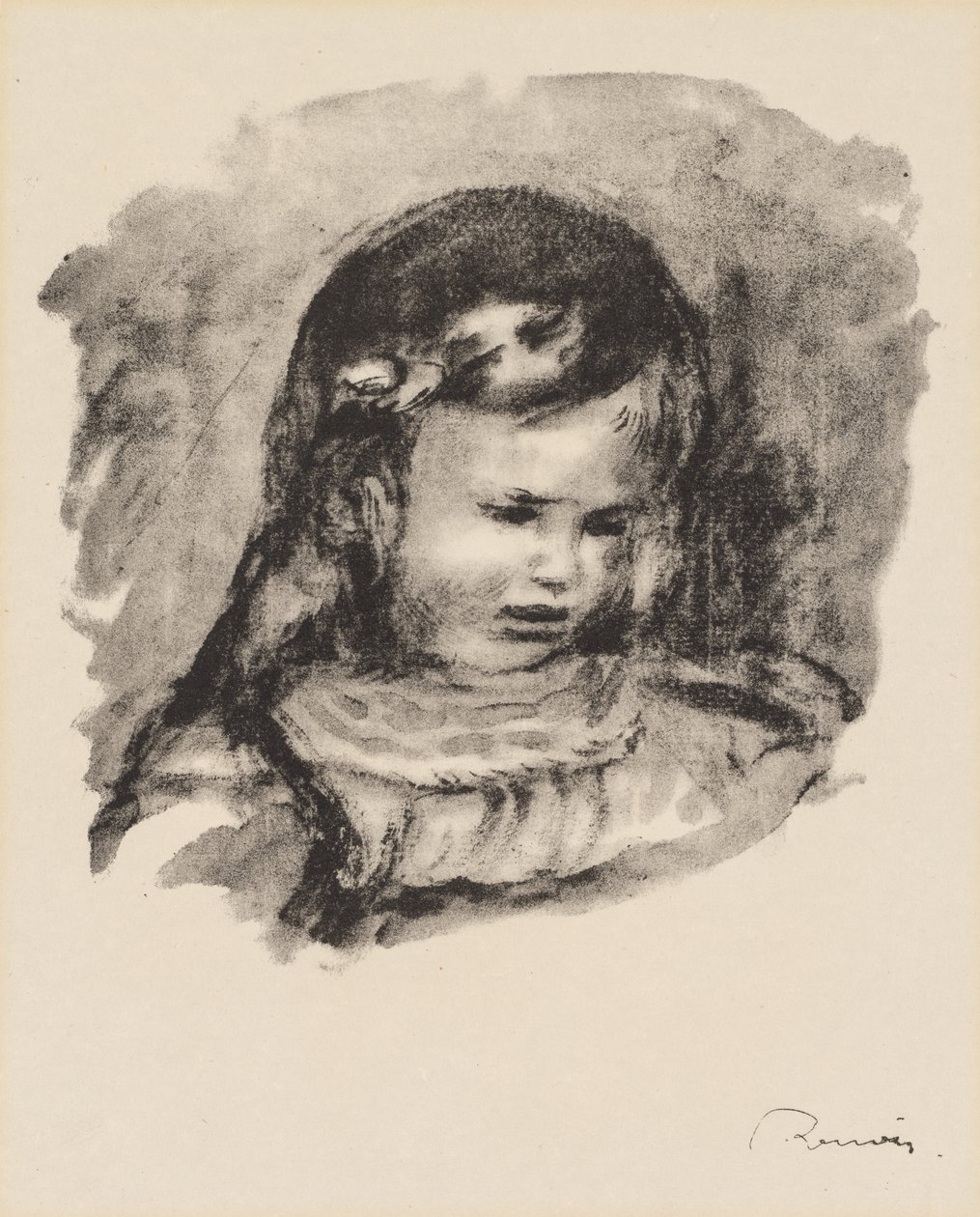 Claude Renoir, pää alhaalla tekijältä Pierre Auguste Renoir