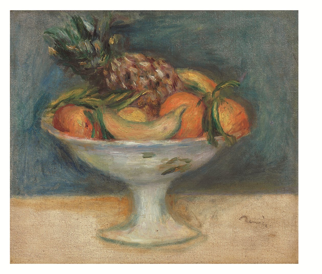 Hedelmäkulho, noin 1890 (öljy kankaalle) tekijältä Pierre Auguste Renoir