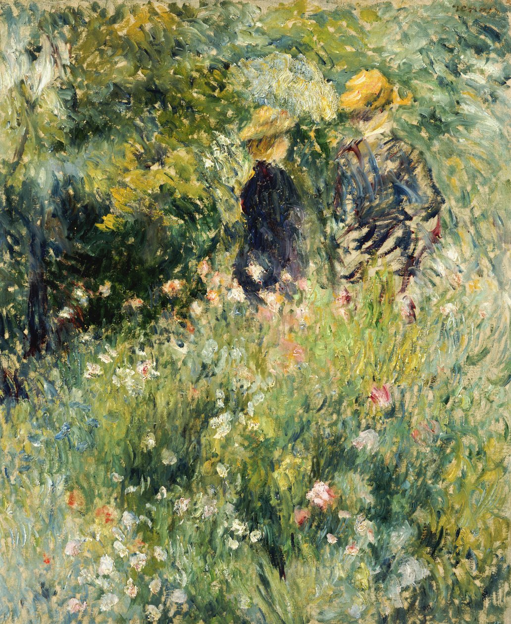 Keskustelu ruusutarhassa, 1876 tekijältä Pierre Auguste Renoir