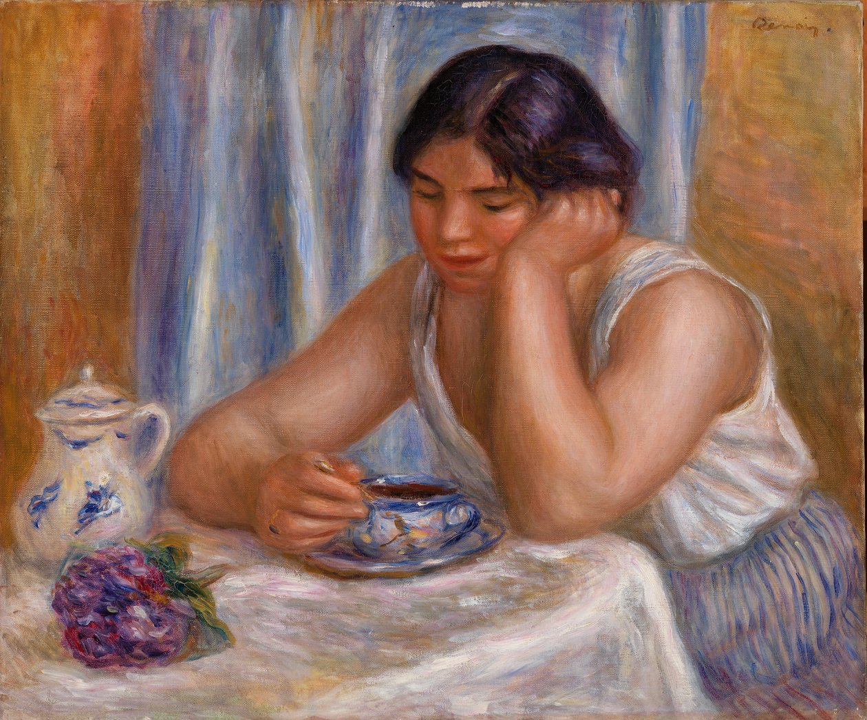 Kuppi suklaata (nainen syö suklaata) tekijältä Pierre Auguste Renoir