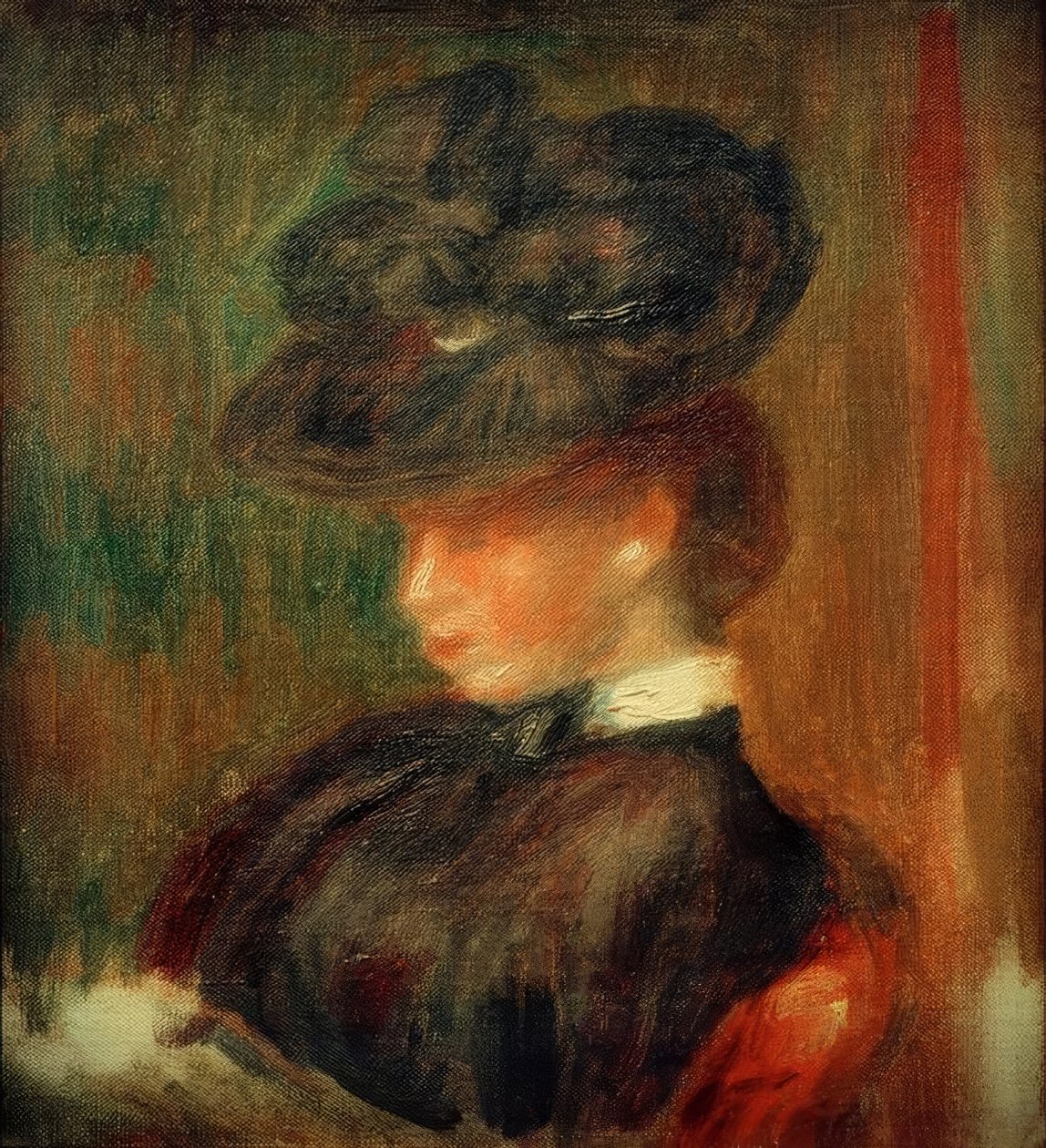 Nainen hatulla tekijältä Pierre Auguste Renoir