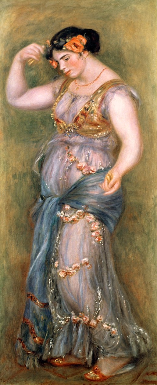 Tanssiva tyttö kastanetteilla, 1909 tekijältä Pierre Auguste Renoir