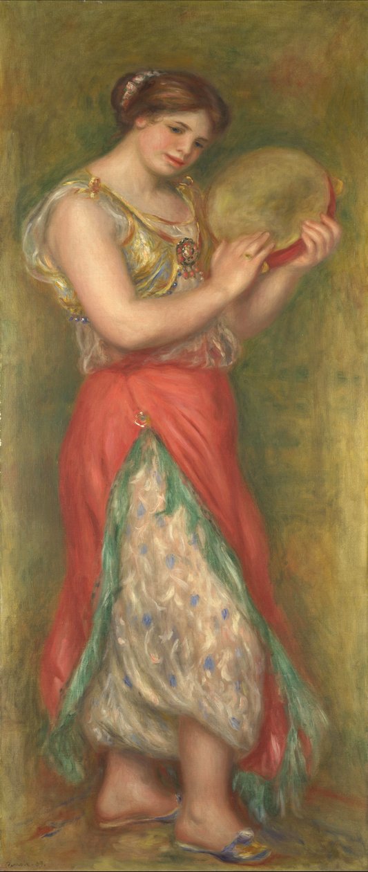 Tanssiva tyttö tamburiinilla tekijältä Pierre Auguste Renoir