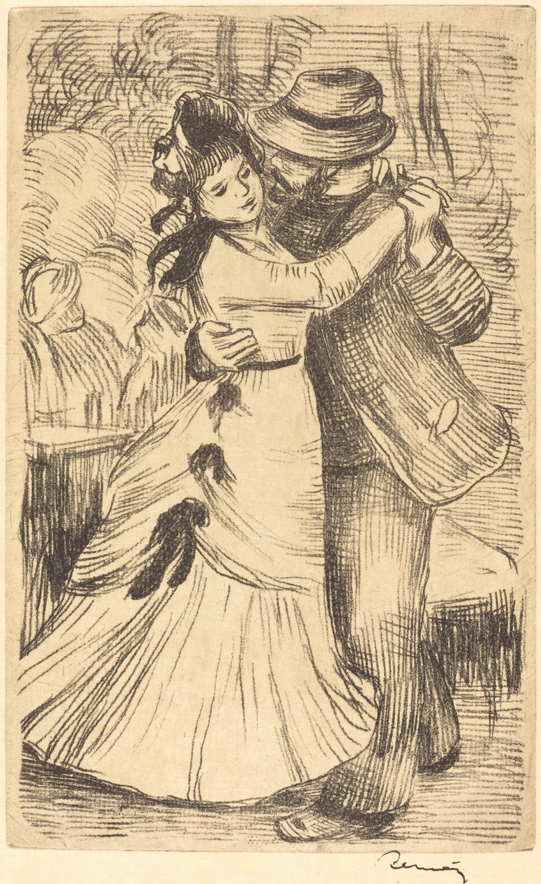 Tanssii maalla La danse a la campagne, n. 1890. tekijältä Pierre Auguste Renoir