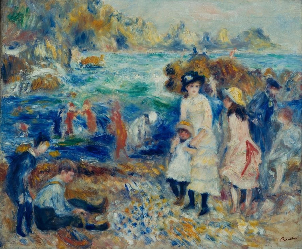 Lapset meren rannalla Guernseyssä tekijältä Pierre Auguste Renoir