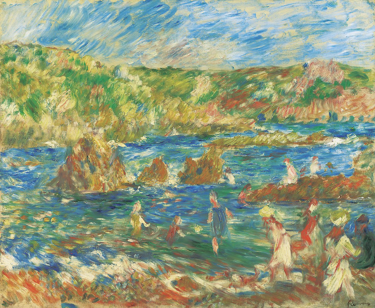 Lapset rannalla Guernsey, n. 1883 tekijältä Pierre Auguste Renoir