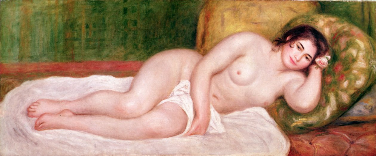 Nainen alaston sohvalla tekijältä Pierre Auguste Renoir