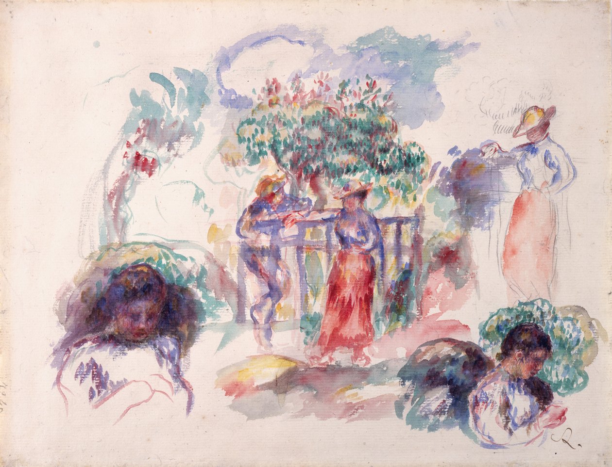 Figuurit puun alla, 1880-82. tekijältä Pierre Auguste Renoir