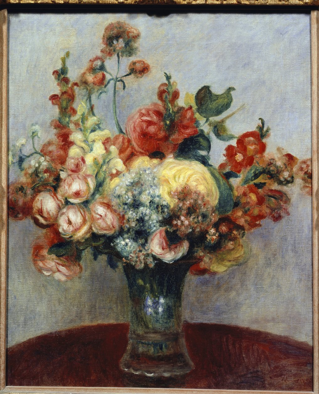 Kukat maljakossa (öljy kankaalle tekijältä Pierre Auguste Renoir